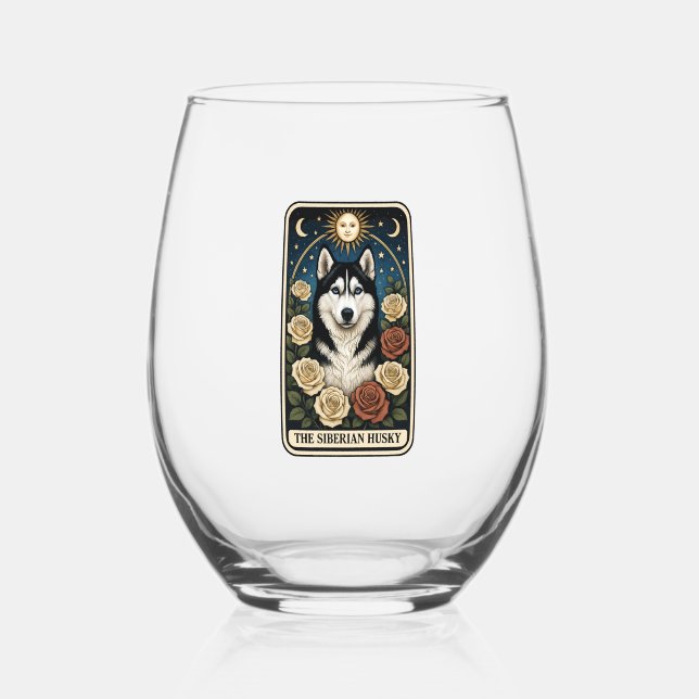 Verre À Vin Sans Pied Husky de Sibérie (Recto)