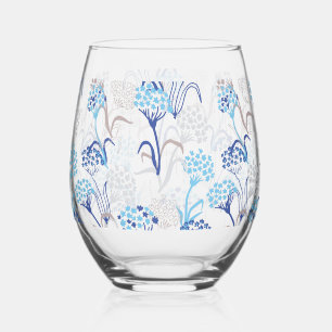 Verre À Vin Sans Pied Hydrangée légère et aérée Motif floral