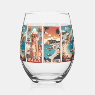 Verre À Vin Sans Pied Ibiza, Espagne Affiches de voyage