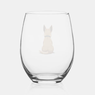 Verre À Vin Sans Pied Illustration de chien vintage vue arrière avec gra
