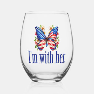 Verre À Vin Sans Pied I'm With Her Kamala Harris pour le président Butte