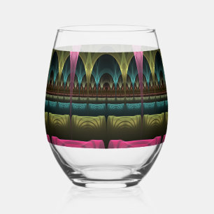 Verre À Vin Sans Pied Imaginaire spécial Motif Abstrait coloré Fractal