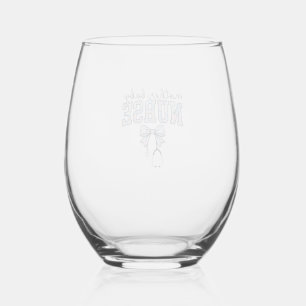 Verre À Vin Sans Pied Infirmière Mère Bébé Chemise à nœud floral Design_