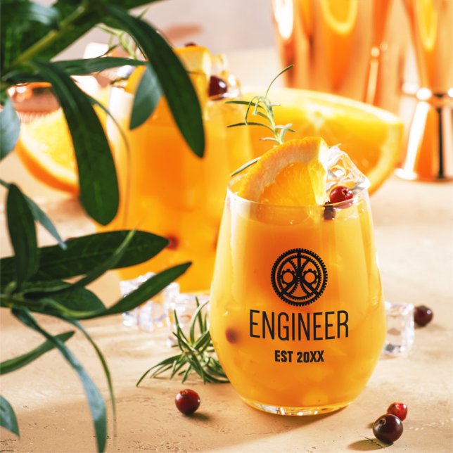 Verre À Vin Sans Pied Ingénieur établi, Ingénieur diplômé sur mesure (Créateur téléchargé)