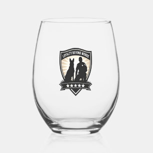 Verre À Vin Sans Pied Insigne de police K9 vintage Loyalty Beyond Words 