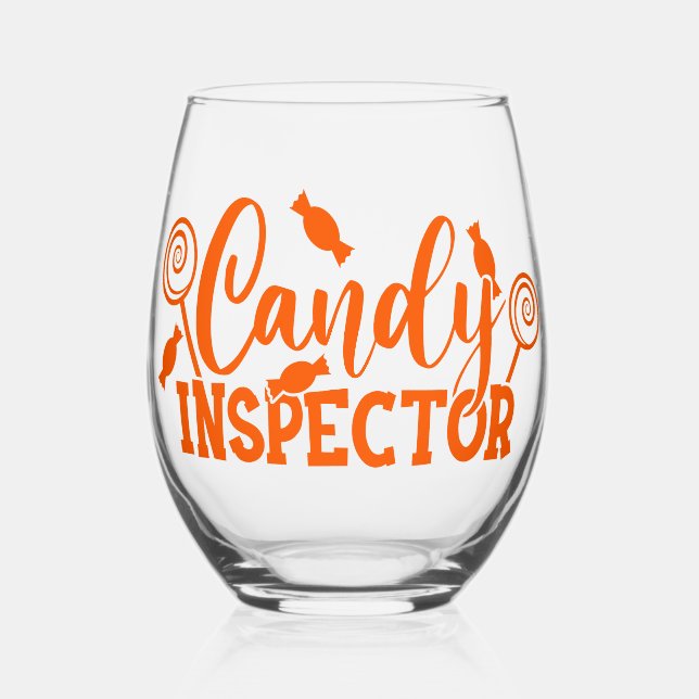 Verre À Vin Sans Pied Inspecteur Halloween Candy (Recto)