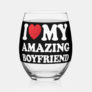 Verre À Vin Sans Pied J'adore mon incroyable petit ami Je ♥ mon petit am