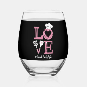 Verre À Vin Sans Pied J'aime la vie de dame de déjeuner Cadeaux amusants