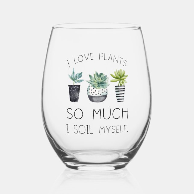 Verre À Vin Sans Pied J'aime tellement les plantes (Recto)