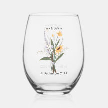 Jaune violet floral minimaliste mariage personnali