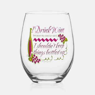 Verre À Vin Sans Pied Je Bois Du Vin Drôle Citation