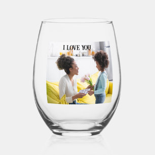 Verre À Vin Sans Pied Je Coeur La Fête des Mères Verre sans pierre