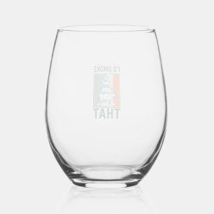 Verre À Vin Sans Pied Je fumerais ce design d'animaux de ferme BBQ vinta