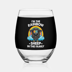 Verre À Vin Sans Pied Je suis le mouton arc-en-ciel dans la fierté famil