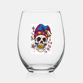 Verre À Vin Sans Pied Jester Skull Trickster