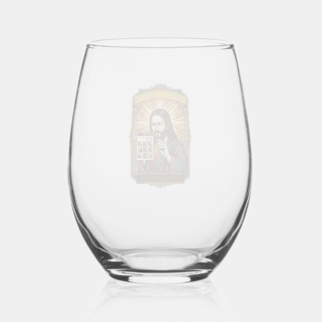 Verre À Vin Sans Pied Jésus Escalier Flou Test Captcha Sécurité Tech Hum (Recto)