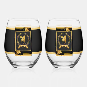 Verre À Vin Sans Pied Jeu de Dragonnerie en Or Lamassu