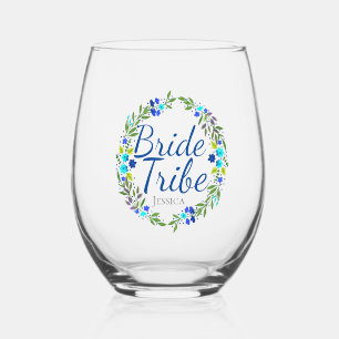 Verre À Vin Sans Pied Jolie couronne florale Tribe de mariée personnalis