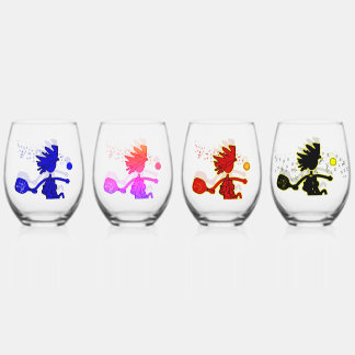 Verre À Vin Sans Pied Joyeux ensemble de produits de boisson Pickleball