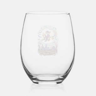 Verre À Vin Sans Pied Joyeux Halloween Balai de Sorcière Chat Noir Fantô