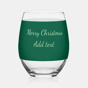 Verre À Vin Sans Pied Joyeux Noël vert fond simple solo fête