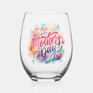 Verre À Vin Sans Pied Joyeux verre de vin cadeau de la Fête des Mères, s