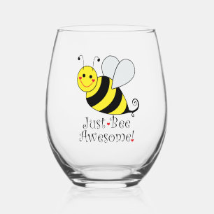 Verre À Vin Sans Pied Juste Avoir Awesome mignon Bumble Jaune Bee