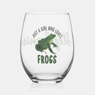 Verre À Vin Sans Pied Juste une fille qui aime les grenouilles Cadeaux a