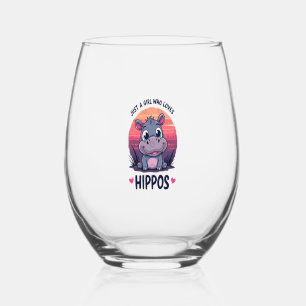 Verre À Vin Sans Pied Juste une fille qui aime les hippopotames - Bébé m