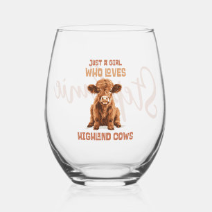 Verre À Vin Sans Pied Juste une fille qui aime les vaches Highland
