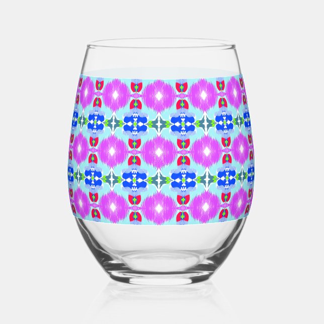 Verre À Vin Sans Pied Kaleidoscope Fleur d'Azure (Recto)
