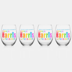 Verre À Vin Sans Pied Kamala Harris Pride 2024 Chic Personnalisé Party