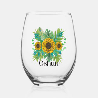 Verre À Vin Sans Pied La déesse d'Oshun Tournesols