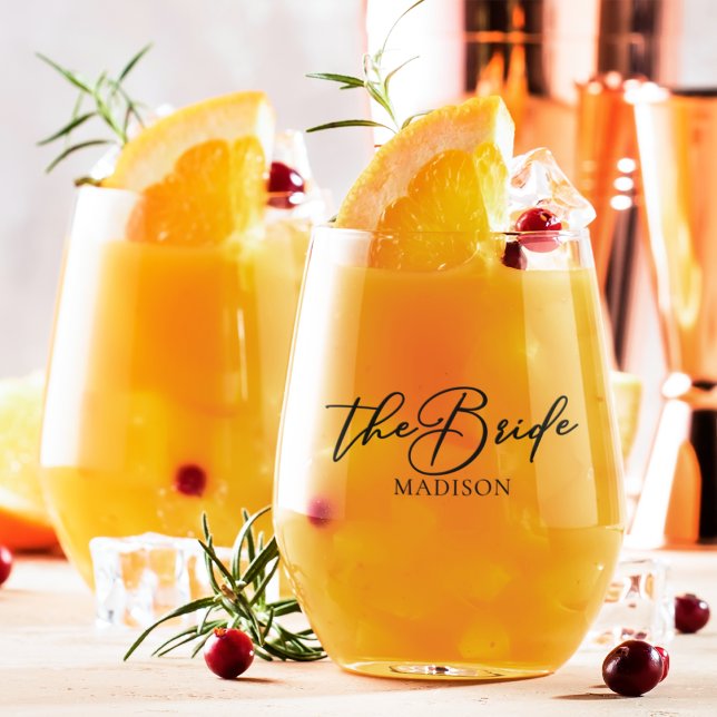 Verre À Vin Sans Pied La mariée chic mariage personnalisé (Créateur téléchargé)