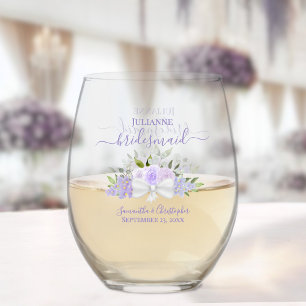 Verre À Vin Sans Pied La servante d'honneur Rose de la lavande