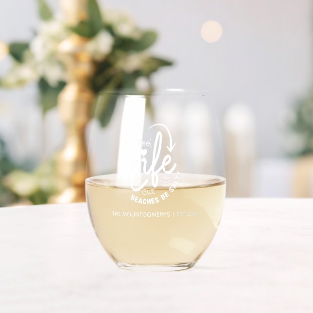 Verre À Vin Sans Pied La vie en piscine est meilleure Verre sans pierre (Insitu (Mariage))