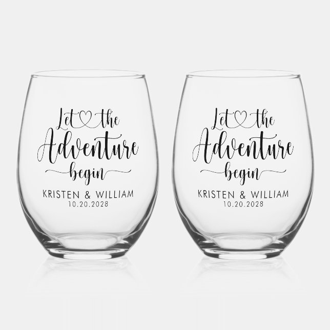 Verre À Vin Sans Pied Laisser Commencer L'Aventure (Recto)