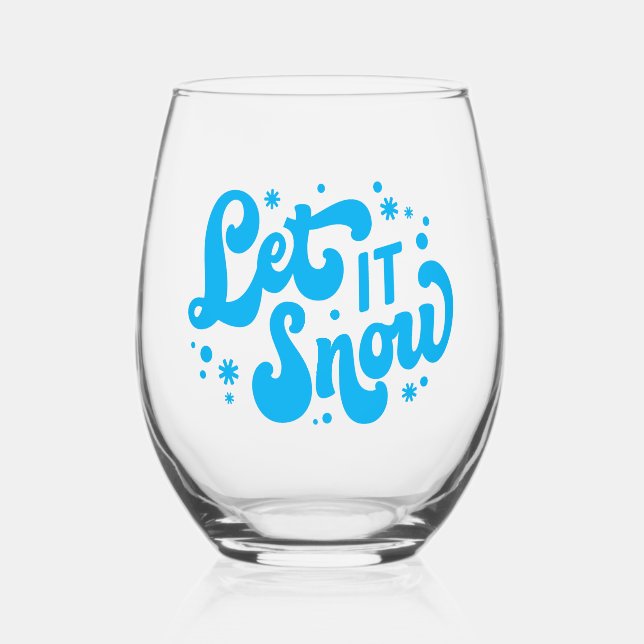 Verre À Vin Sans Pied Laisser neiger hiver design (Recto)