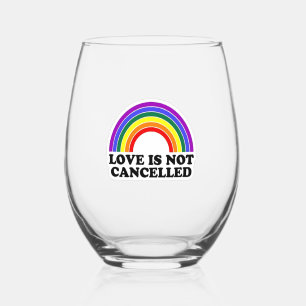 Verre À Vin Sans Pied L'amour n'est pas annulé Rainbow Pride Mois