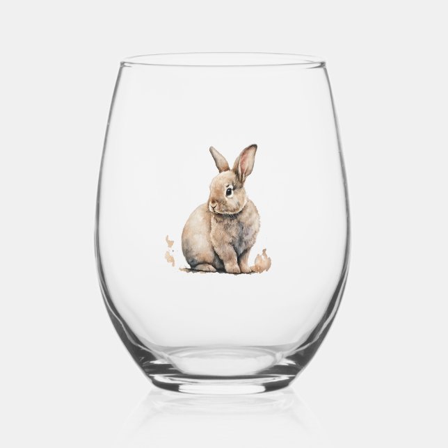 Verre À Vin Sans Pied Lapin de Pâques (Recto)
