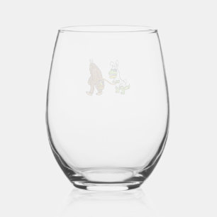 Verre À Vin Sans Pied Lapin de Pâques Dino Bigfoot Sasquatch Trex Hommes