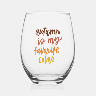 Verre À Vin Sans Pied "L'automne est ma couleur préférée"