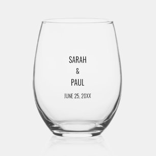 Verre À Vin Sans Pied Lavande fleur sauvage et Mariage floral jaune
