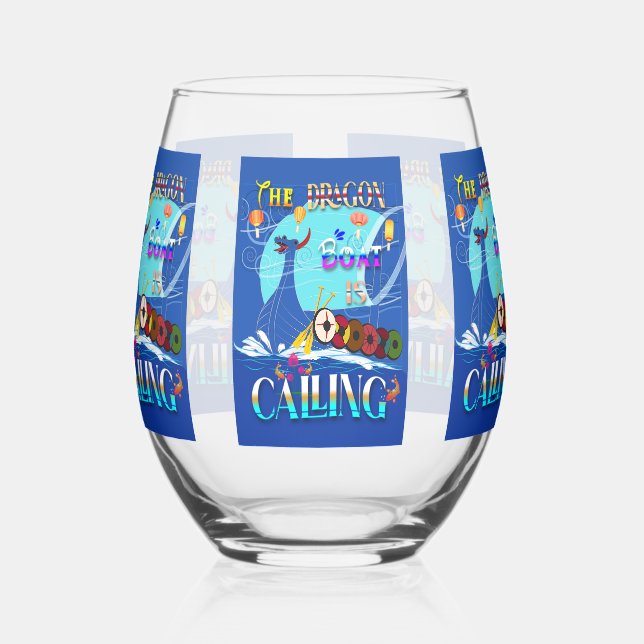 Verre À Vin Sans Pied Le Bateau Dragon Appelle (Gauche)