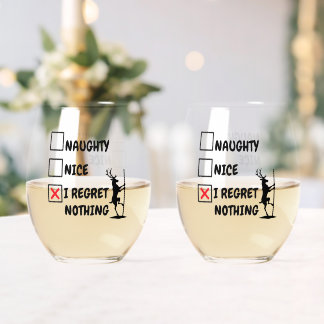 Verre À Vin Sans Pied Le Regret de Noël du Renne