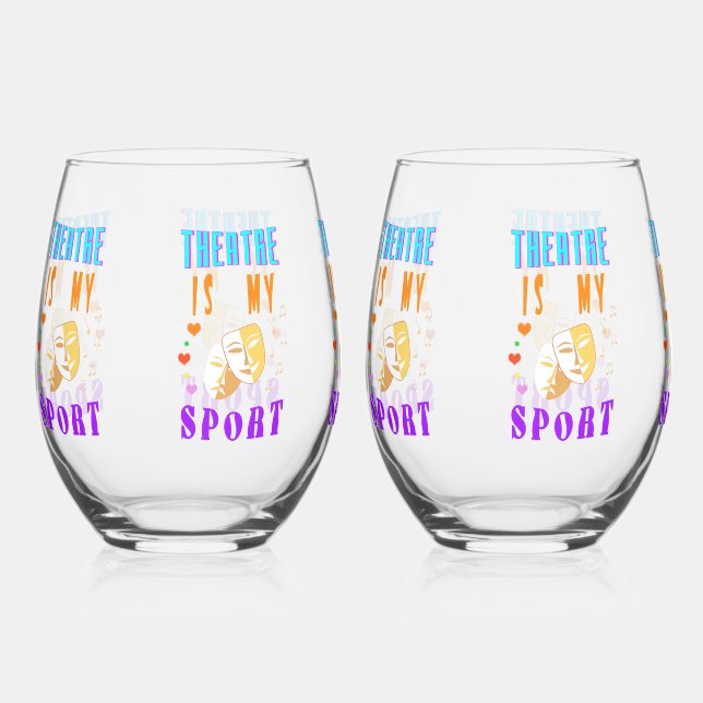 Verre À Vin Sans Pied Le Théâtre Est Mon Acteur Sport Drame (Recto)