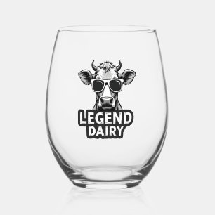 Verre À Vin Sans Pied Légendaire T-shirt graphique drôle de fermier lait