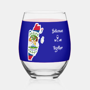 Verre À Vin Sans Pied Les Béliziens boivent ensemble Bleu