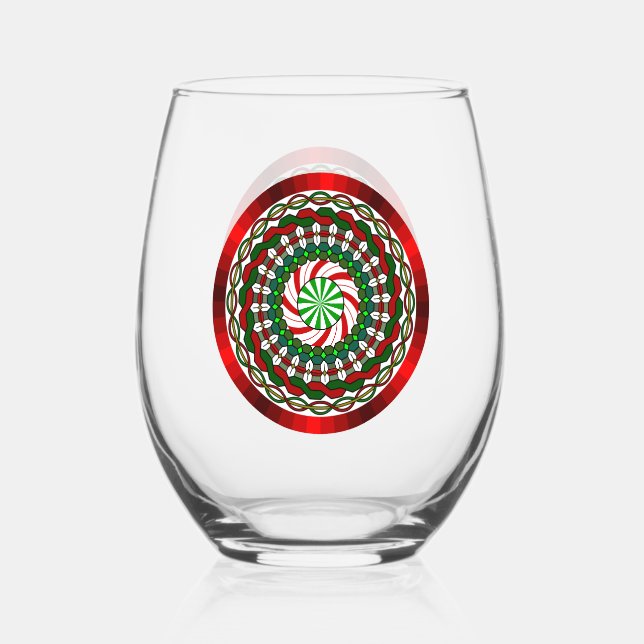 Verre À Vin Sans Pied Les Couleurs de Noël (Recto)