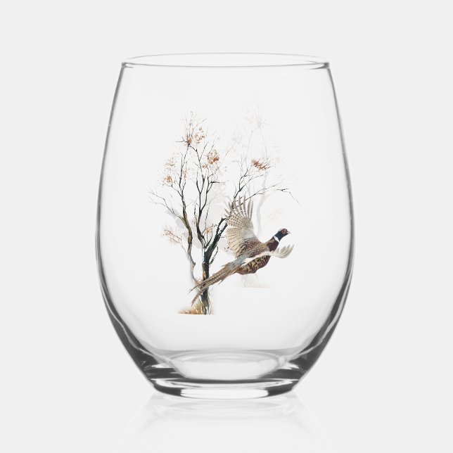 Verre À Vin Sans Pied Les faisans pour toujours (Recto)